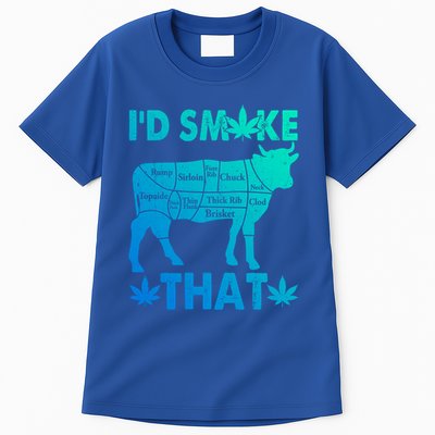 Funny Weed Chef Butcher Smoke Marijuana Beef Funny Dad Gift Tall T-Shirt