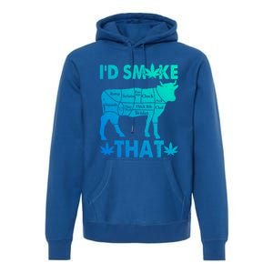 Funny Weed Chef Butcher Smoke Marijuana Beef Funny Dad Gift Premium Hoodie