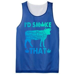 Funny Weed Chef Butcher Smoke Marijuana Beef Funny Dad Gift Mesh Reversible Basketball Jersey Tank