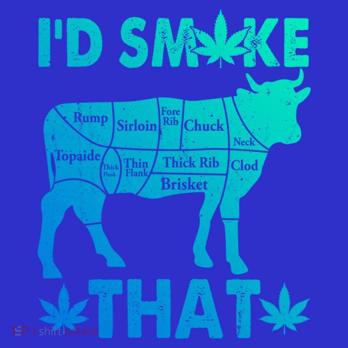 Funny Weed Chef Butcher Smoke Marijuana Beef Funny Dad Gift Premium T-Shirt