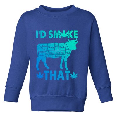 Funny Weed Chef Butcher Smoke Marijuana Beef Funny Dad Gift Toddler Sweatshirt