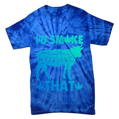 Funny Weed Chef Butcher Smoke Marijuana Beef Funny Dad Gift Tie-Dye T-Shirt