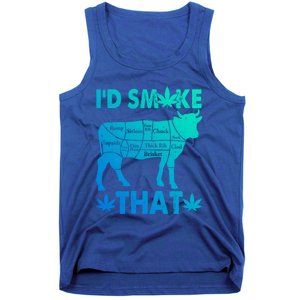 Funny Weed Chef Butcher Smoke Marijuana Beef Funny Dad Gift Tank Top