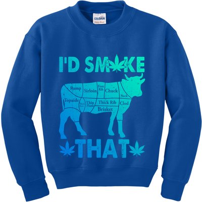 Funny Weed Chef Butcher Smoke Marijuana Beef Funny Dad Gift Kids Sweatshirt