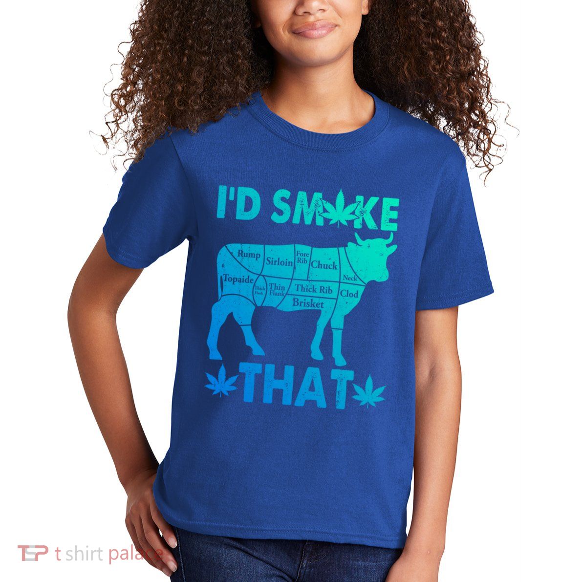 Funny Weed Chef Butcher Smoke Marijuana Beef Funny Dad Gift Kids T-Shirt