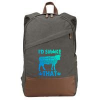 Funny Weed Chef Butcher Smoke Marijuana Beef Funny Dad Gift Cotton Canvas Backpack