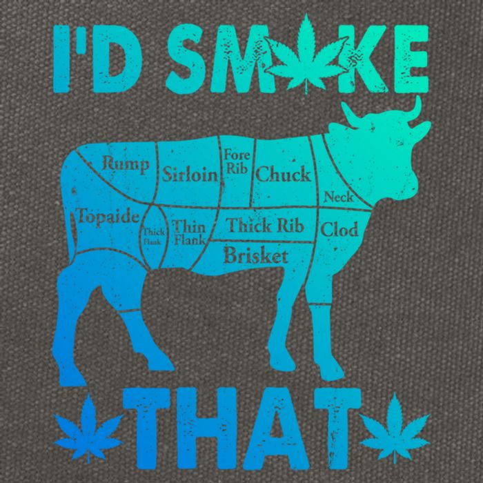 Funny Weed Chef Butcher Smoke Marijuana Beef Funny Dad Gift Cotton Canvas Backpack