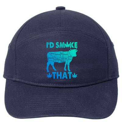 Funny Weed Chef Butcher Smoke Marijuana Beef Funny Dad Gift 7-Panel Snapback Hat