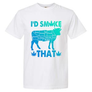 Funny Weed Chef Butcher Smoke Marijuana Beef Funny Dad Gift Garment-Dyed Heavyweight T-Shirt