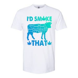 Funny Weed Chef Butcher Smoke Marijuana Beef Funny Dad Gift Softstyle CVC T-Shirt