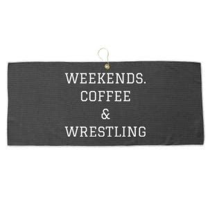 Funny Weekends Coffee Wrestling Coach Large Microfiber Waffle Golf Towel