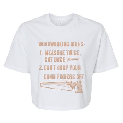 Funny Woodworking Carpentry Wood Lathe Funny Carpenter Cool Gift Bella+Canvas Jersey Crop Tee