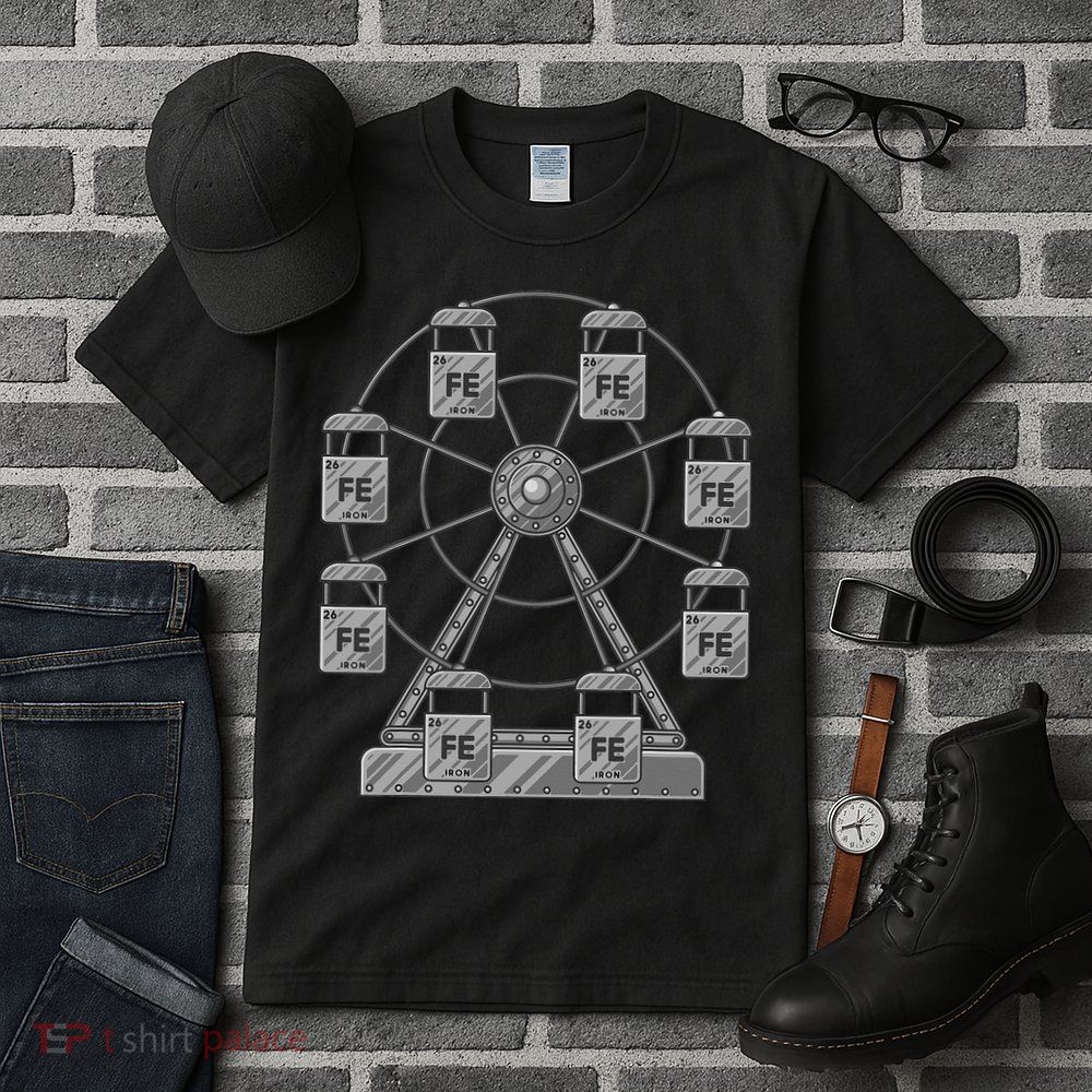 Ferrous Wheel Chemistry Teacher Humor Dad Joke Chemist Pun Tall T-Shirt