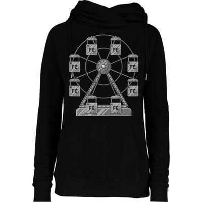 Ferrous Wheel Chemistry Teacher Humor Dad Joke Chemist Pun Womens Funnel Neck Pullover Hood