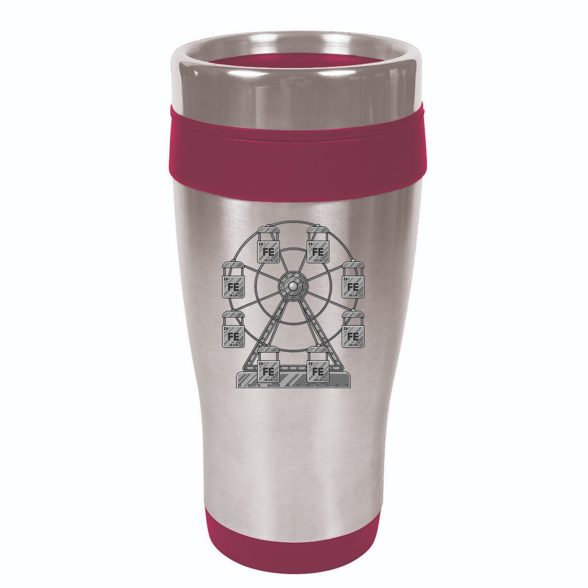 Ferrous Wheel Chemistry Teacher Humor Dad Joke Chemist Pun 16oz Travel Tumbler