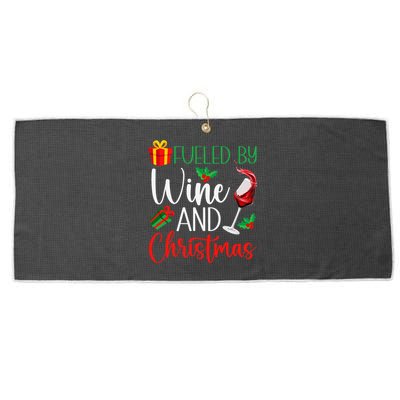 Funny Wine Christmas Pajama Drinking Friends Party Large Microfiber Waffle Golf Towel