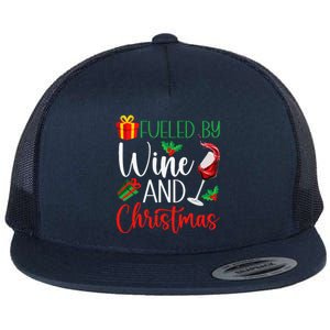 Funny Wine Christmas Pajama Drinking Friends Party Flat Bill Trucker Hat