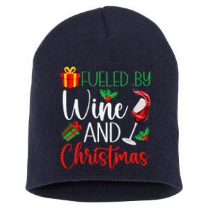 Funny Wine Christmas Pajama Drinking Friends Party Short Acrylic Beanie