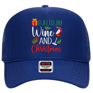 Funny Wine Christmas Pajama Drinking Friends Party High Crown Mesh Back Trucker Hat