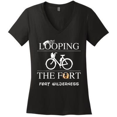 Fort Wilderness Campground Looping the Fort  Women's V-Neck T-Shirt