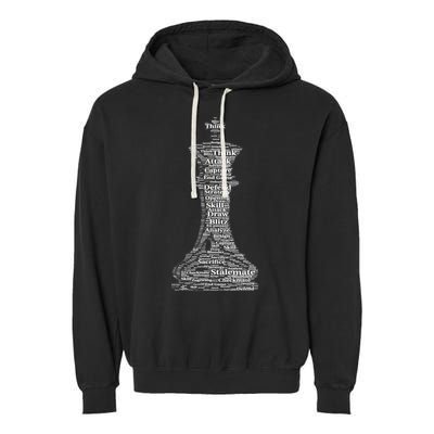 Funny Word Cloud Chess King Gift Garment-Dyed Fleece Hoodie