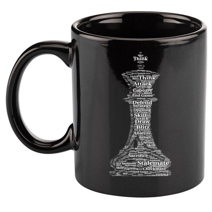 Funny Word Cloud Chess King Gift 11oz C Handle Ceramic Mug
