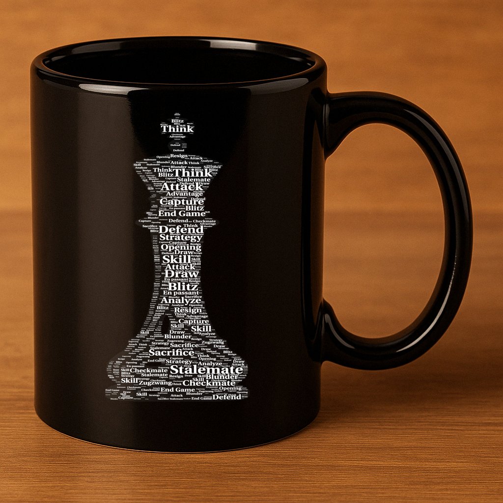 Funny Word Cloud Chess King Gift 11oz C Handle Ceramic Mug