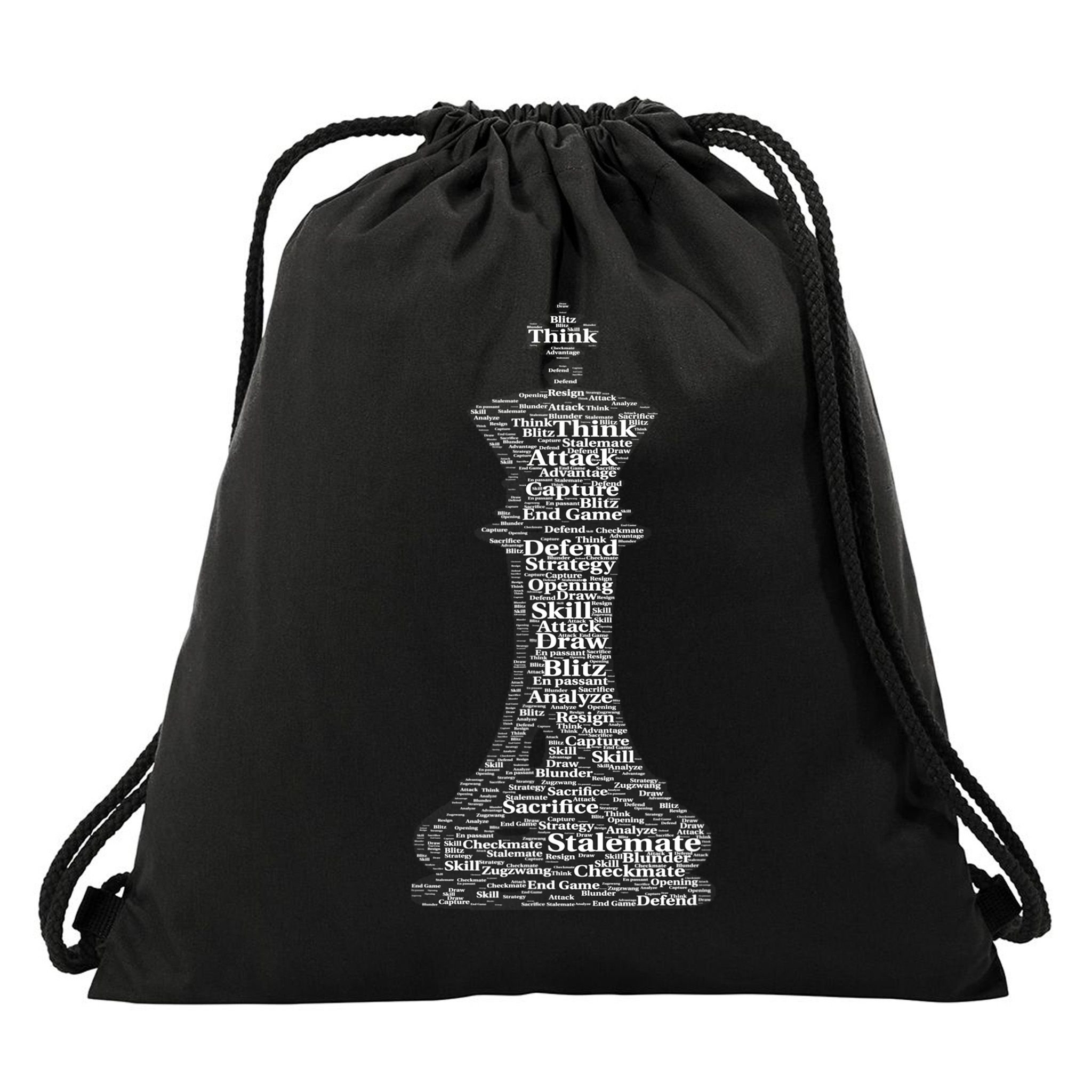 Funny Word Cloud Chess King Gift Drawstring Bag
