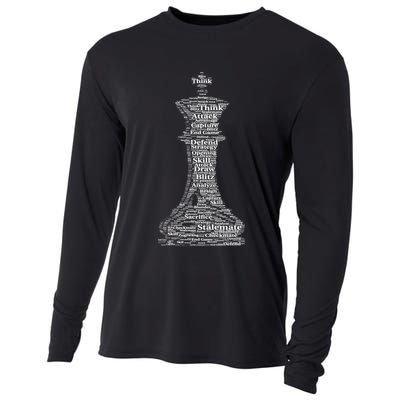 Funny Word Cloud Chess King Gift Cooling Performance Long Sleeve Crew