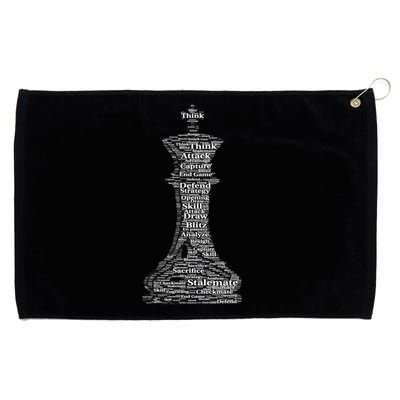 Funny Word Cloud Chess King Gift Grommeted Golf Towel