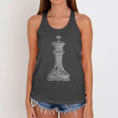 Funny Word Cloud Chess King Gift Women's Knotted Racerback Tank