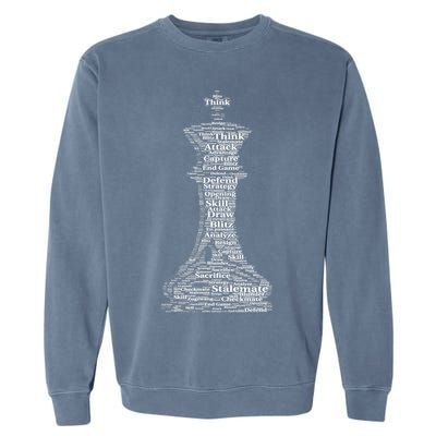 Funny Word Cloud Chess King Gift Garment-Dyed Sweatshirt