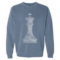 Funny Word Cloud Chess King Gift Garment-Dyed Sweatshirt