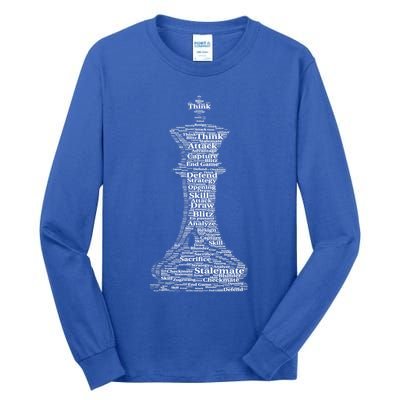 Funny Word Cloud Chess King Gift Tall Long Sleeve T-Shirt
