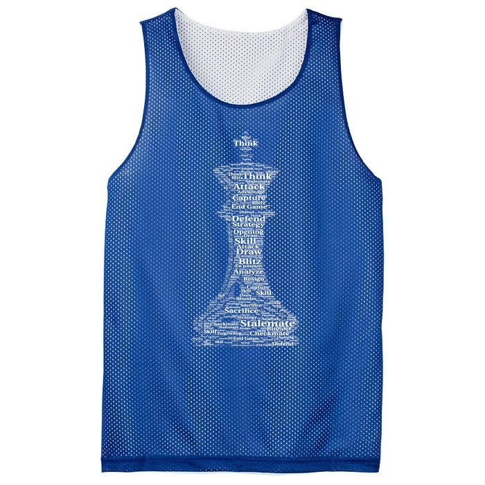 Funny Word Cloud Chess King Gift Mesh Reversible Basketball Jersey Tank