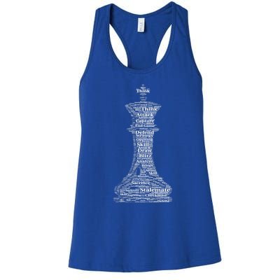 Funny Word Cloud Chess King Gift Women's Racerback Tank