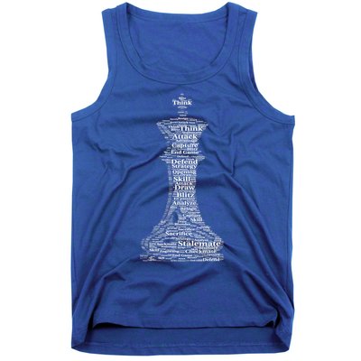 Funny Word Cloud Chess King Gift Tank Top