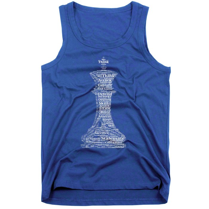 Funny Word Cloud Chess King Gift Tank Top