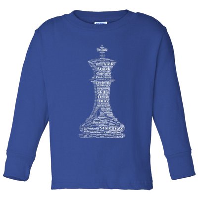 Funny Word Cloud Chess King Gift Toddler Long Sleeve Shirt
