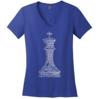 Funny Word Cloud Chess King Gift Women's V-Neck T-Shirt