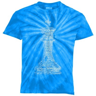 Funny Word Cloud Chess King Gift Kids Tie-Dye T-Shirt