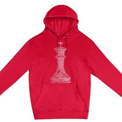 Funny Word Cloud Chess King Gift Premium Pullover Hoodie