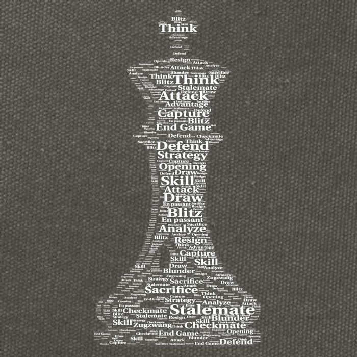 Funny Word Cloud Chess King Gift Cotton Canvas Backpack