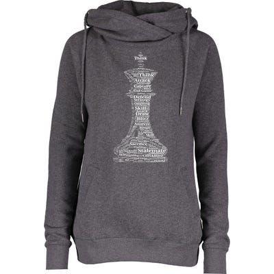 Funny Word Cloud Chess King Gift Womens Funnel Neck Pullover Hood