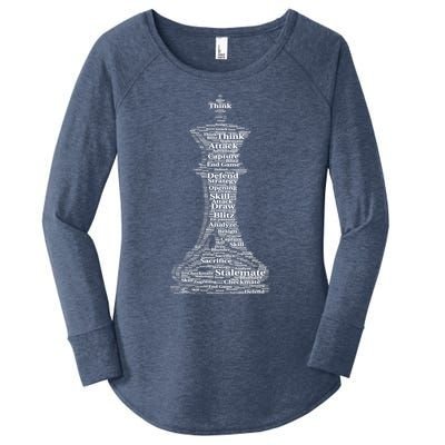 Funny Word Cloud Chess King Gift Women's Perfect Tri Tunic Long Sleeve Shirt