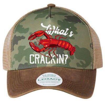 Funny What's Crackin Lobster Summer Vacation Fans Legacy Tie Dye Trucker Hat