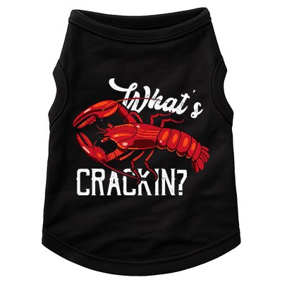 Funny What's Crackin Lobster Summer Vacation Fans Doggie Tank