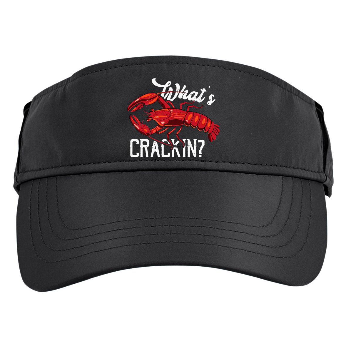 Funny What's Crackin Lobster Summer Vacation Fans Adult Drive Performance Visor