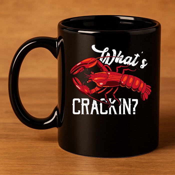 Funny What's Crackin Lobster Summer Vacation Fans 11oz C Handle Ceramic Mug