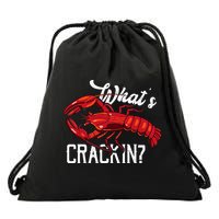 Funny What's Crackin Lobster Summer Vacation Fans Drawstring Bag
